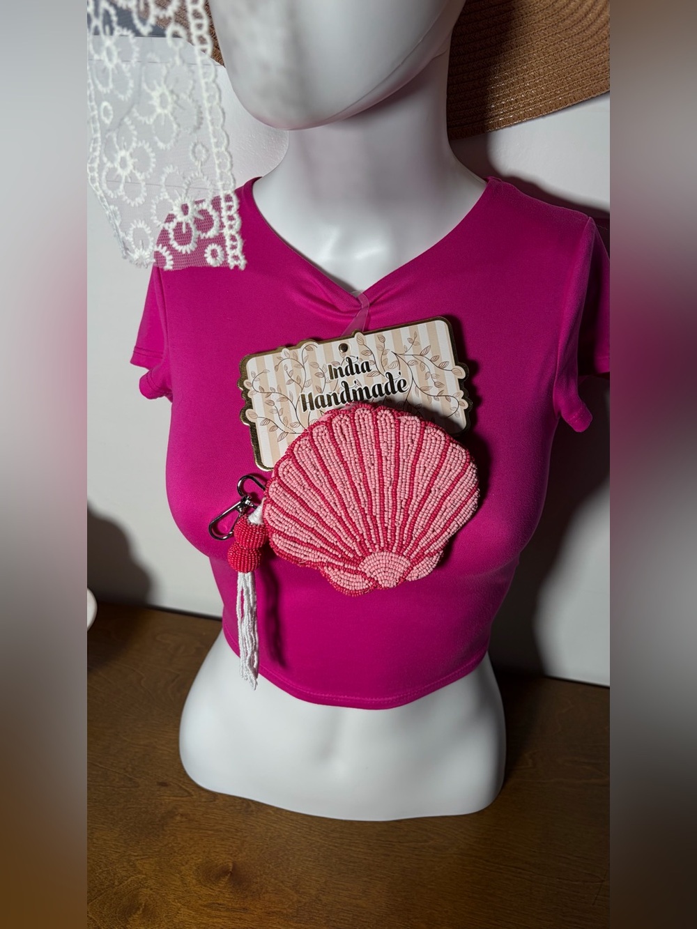 VIRAL BEADED BAG - PINK SEASHELL WALLET 2026 - Picture 3 of 9